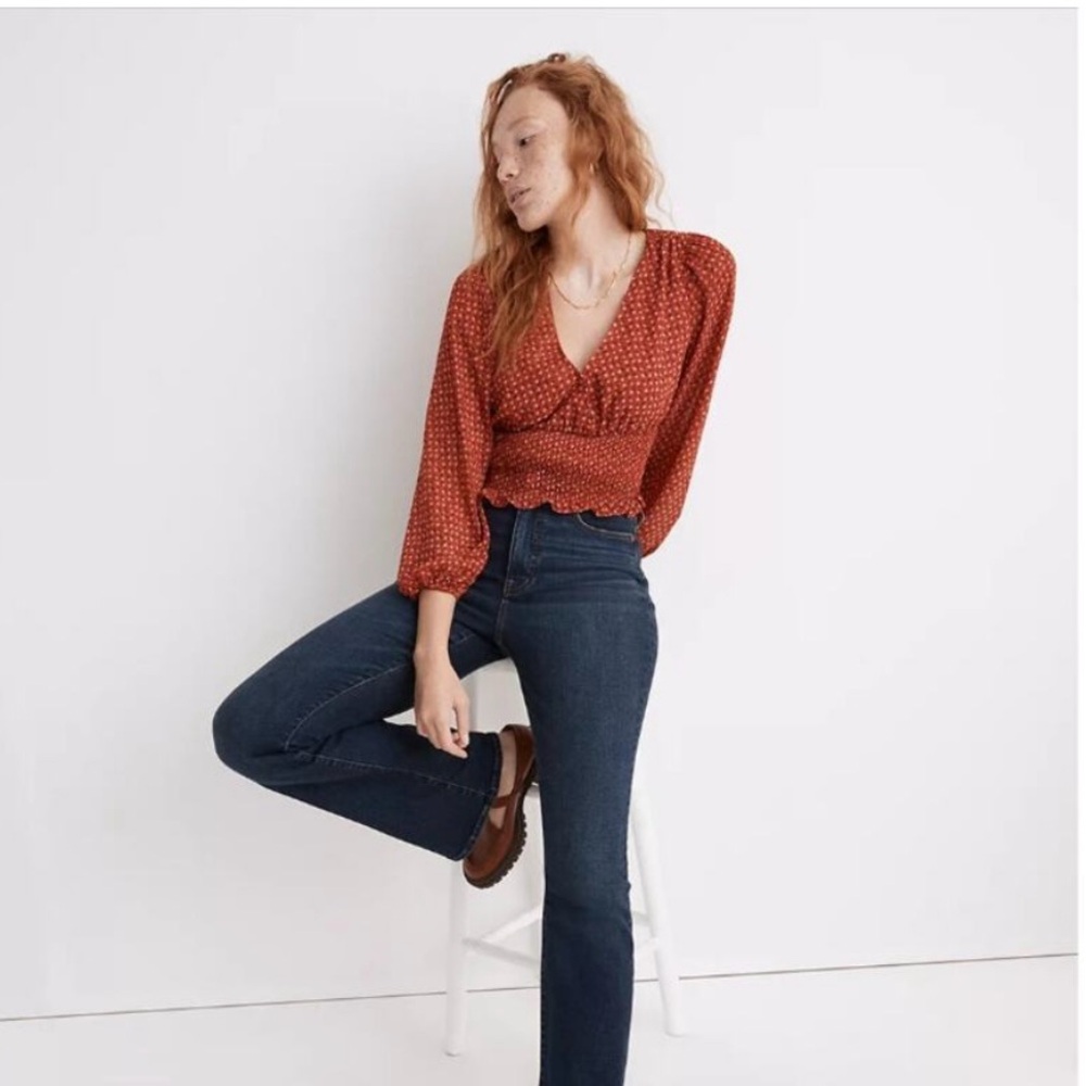Madewell Julianne Smocked-Waist Top